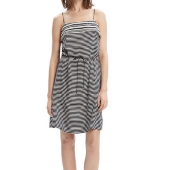 Madewell Striped Tie-waist Silk Dress - Picture 2 of 8